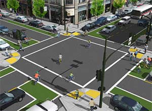 Intersections are likely vehicle and pedestrian accident scenes